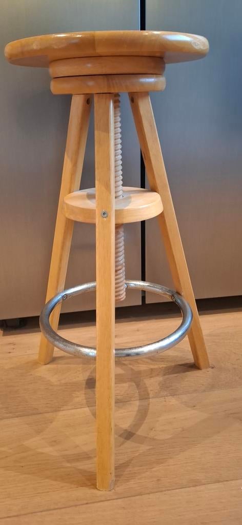 Barkruk,  atelierkruk., Huis en Inrichting, Barkrukken, Ophalen, Gebruikt, In hoogte verstelbaar, 60 tot 90 cm