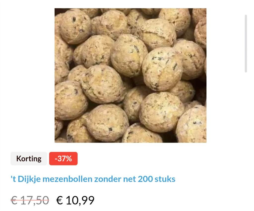 Mezenbollen 100 stuks of 200 stuks, Ophalen of Verzenden, Vogel