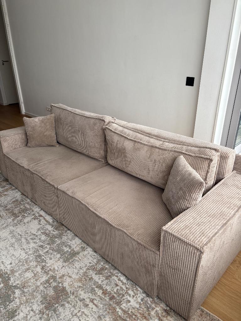 Ribstof Bank | Slaapbank | Sofa, Ophalen, Driepersoons, 75 tot 100 cm, Zo goed als nieuw