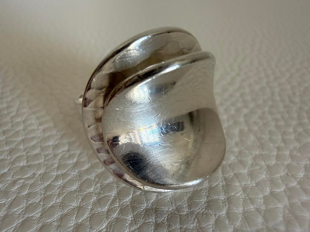 H141/Massief Zilveren ALTON Zweden modernist ring verstelb, Sieraden, Tassen en Uiterlijk, Ringen, Gebruikt, Dame, 17 tot 18, Zilver