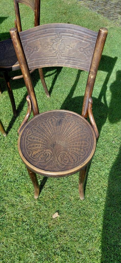 4 Thonet Cosmos authentieke café stoelen met tafel, mancave, Antiek en Kunst, Antiek | Meubels | Stoelen en Banken, Ophalen