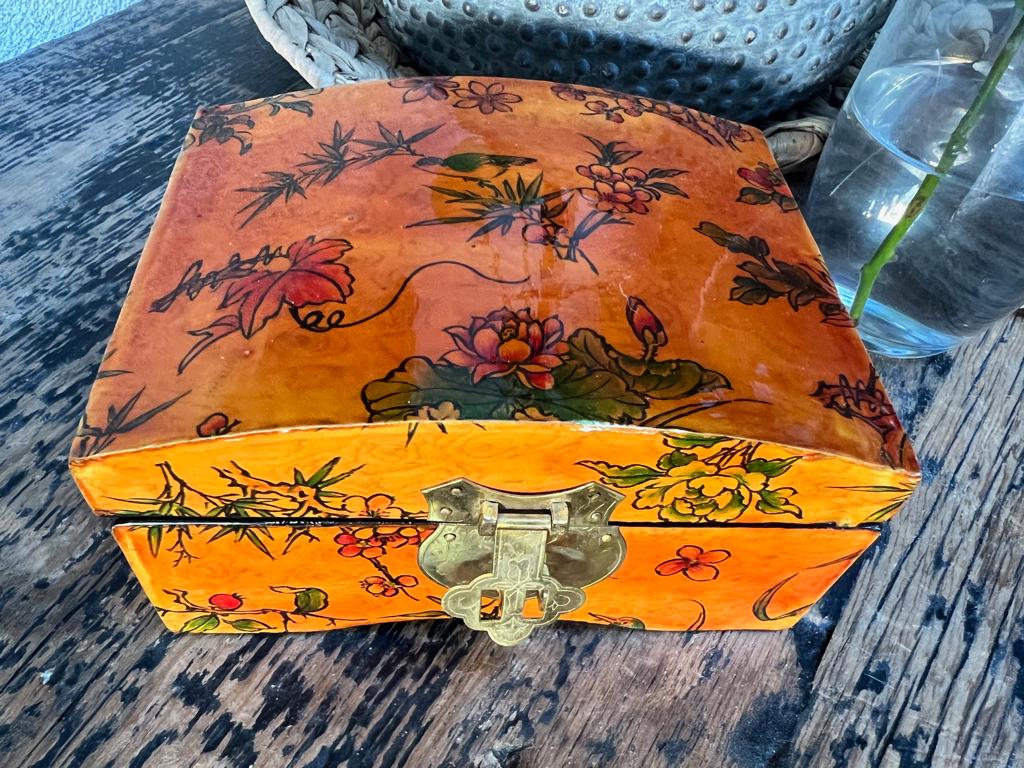 Chinese lakdoos sieraden kist chinees doosje handwerk, Overige materialen, Minder dan 50 cm, Gebruikt, Minder dan 50 cm