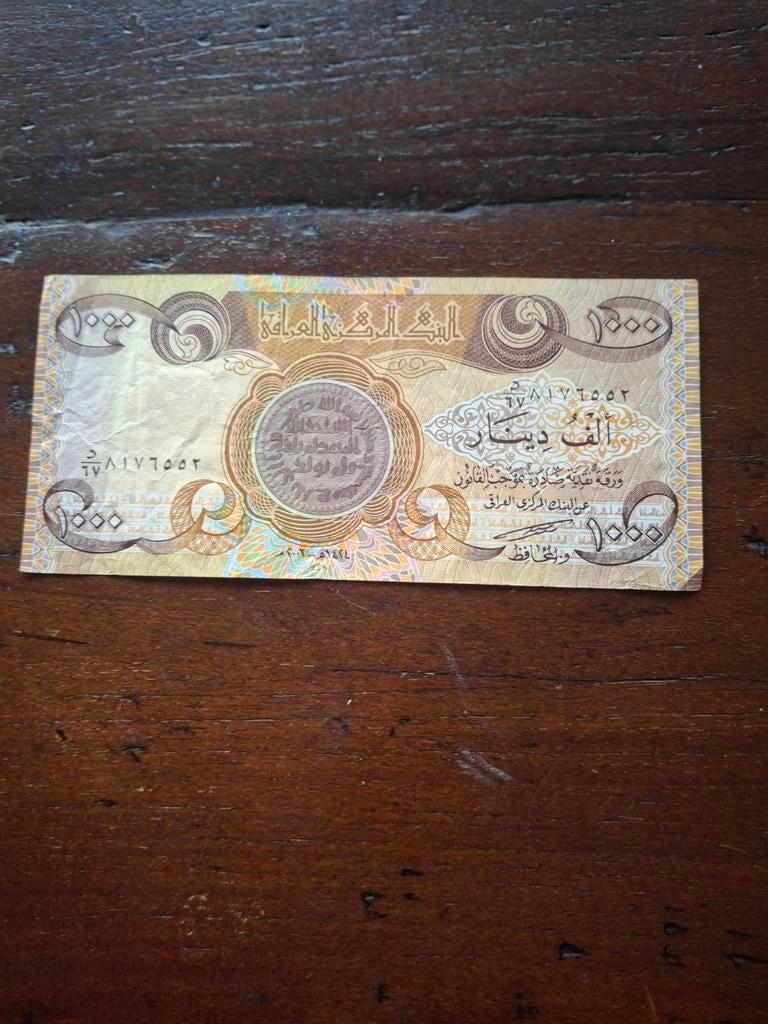 Iraakse 1000 Dinar Bankbiljet - Midden-Oosten Valuta, Ophalen of Verzenden