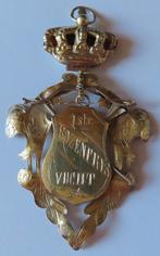 Zeldzame schuttersgilde medaille zilver(verguld) Vucht 1895, Verzenden, Zilver
