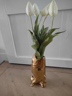 Goudkleurige vissen vaas, Ophalen, Overige kleuren, Aardewerk of Porselein, Zo goed als nieuw