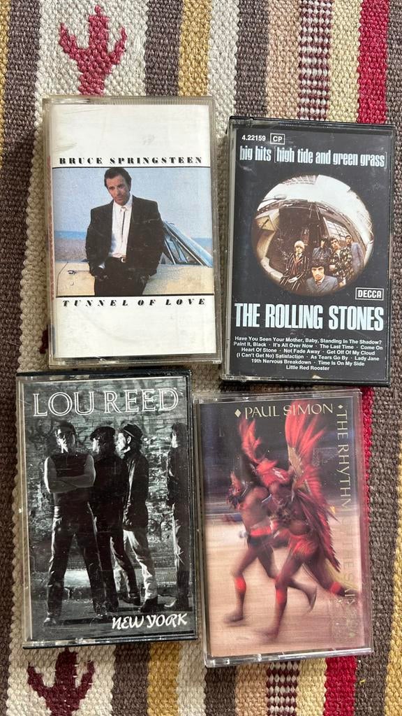 4 originele cessettebandjes, Bruce, Stones, Reed, Simon, Cd's en Dvd's, Ophalen of Verzenden, Zo goed als nieuw, Pop, 1 bandje