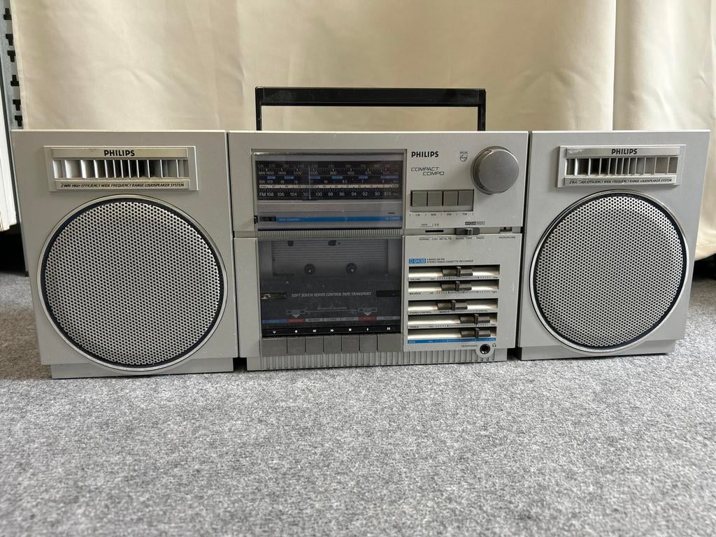 Philips Compact Compo D-8438 Radio Cassette Recorder, Ophalen of Verzenden, Gebruikt, Radio, Met cd-speler