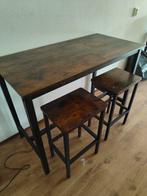 Statafel met twee krukken, Ophalen of Verzenden