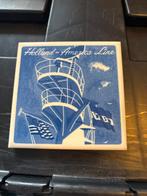 Vintage Holland-America Lijn onderzetter - delfsblauw, Ophalen of Verzenden