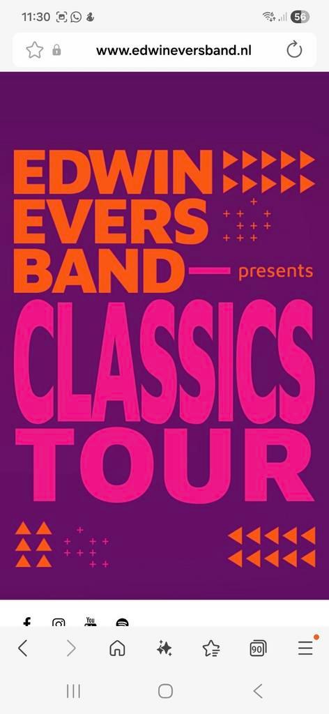 Te koop 9 Kaarten Edwin Evers Band 22 mei Nijverdal, Boeken, Avontuur en Actie, Ophalen