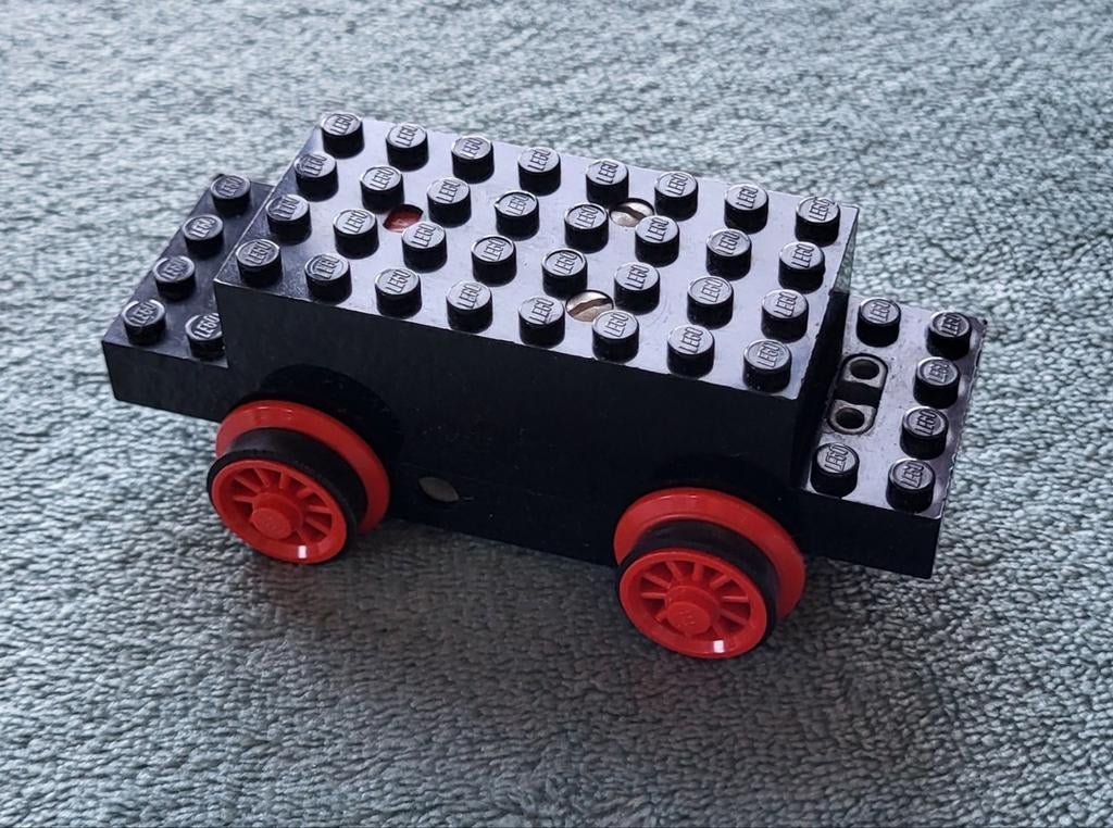 Lego trein 4,5 Volt blauwe rails locomotief motor + wielen., Ophalen of Verzenden, Gebruikt, Complete set, Lego