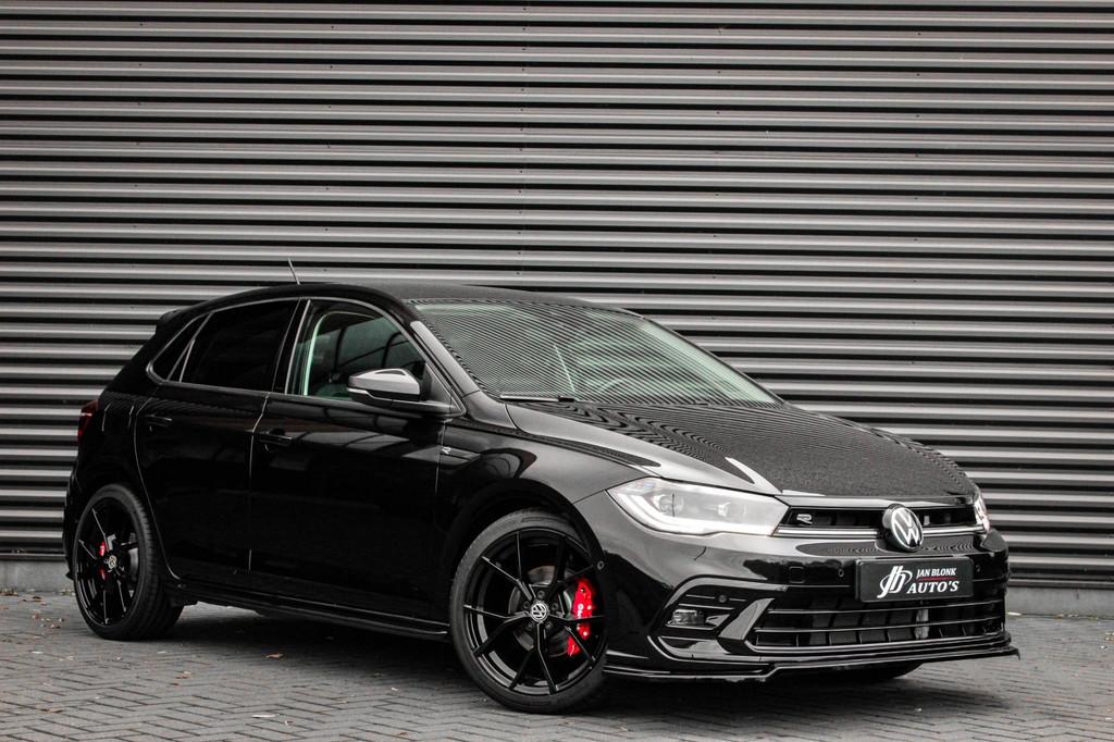 Volkswagen POLO 1.0 TSI 110PK DSG R-LINE / FULL BLACK / VERL, Stof, Zwart, Bedrijf, Nieuw