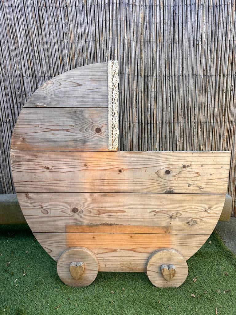 Geboortebord houten wieg, Kinderen en Baby's, Kraamcadeaus en Geboorteborden, Ophalen, Gebruikt