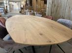 Eettafel ovaal | Massief eiken bladen | Div. modellen, Niet ingevuld, 100 tot 150 cm, Modern, tijdloos, landelijk, Ophalen of Verzenden