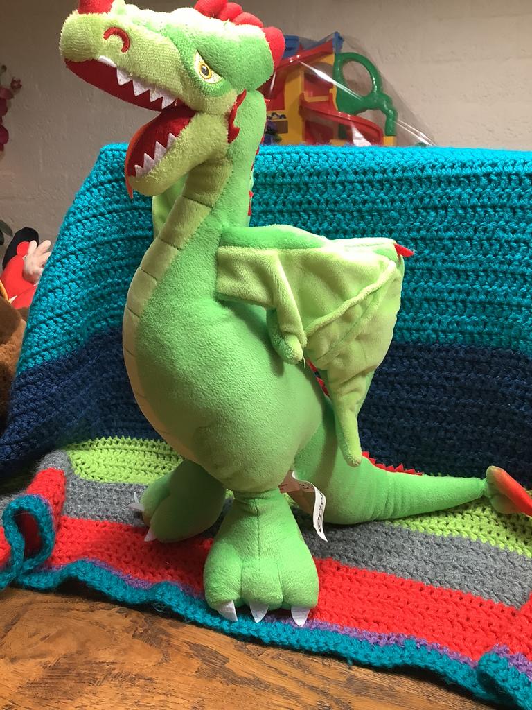 Efteling groene draak knuffel steun KIKA, Ophalen of Verzenden, Zo goed als nieuw, Overige typen