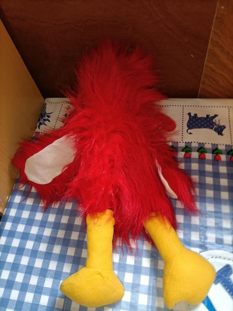 Kraai handpop vogel rood rekenhulp school 38 cm groot, Ophalen of Verzenden, Zo goed als nieuw, Overige typen