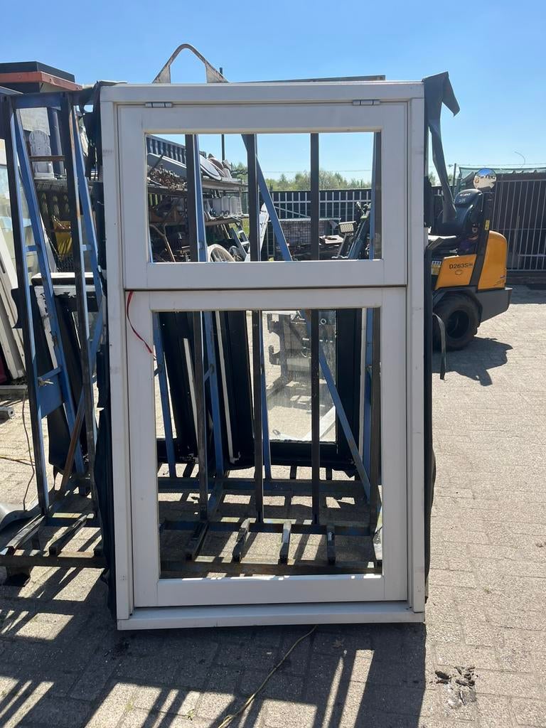 Gebruikte hardhouten ramen met kozijn, Gebruikt, Raamkozijn, 75 tot 150 cm, Hout