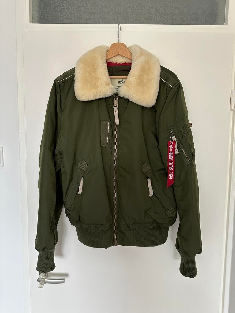 Alpha Industries Injector III Bomberjack Pilotenjas MEDIUM, Ophalen of Verzenden, Gedragen, Maat 48/50 (M), Groen