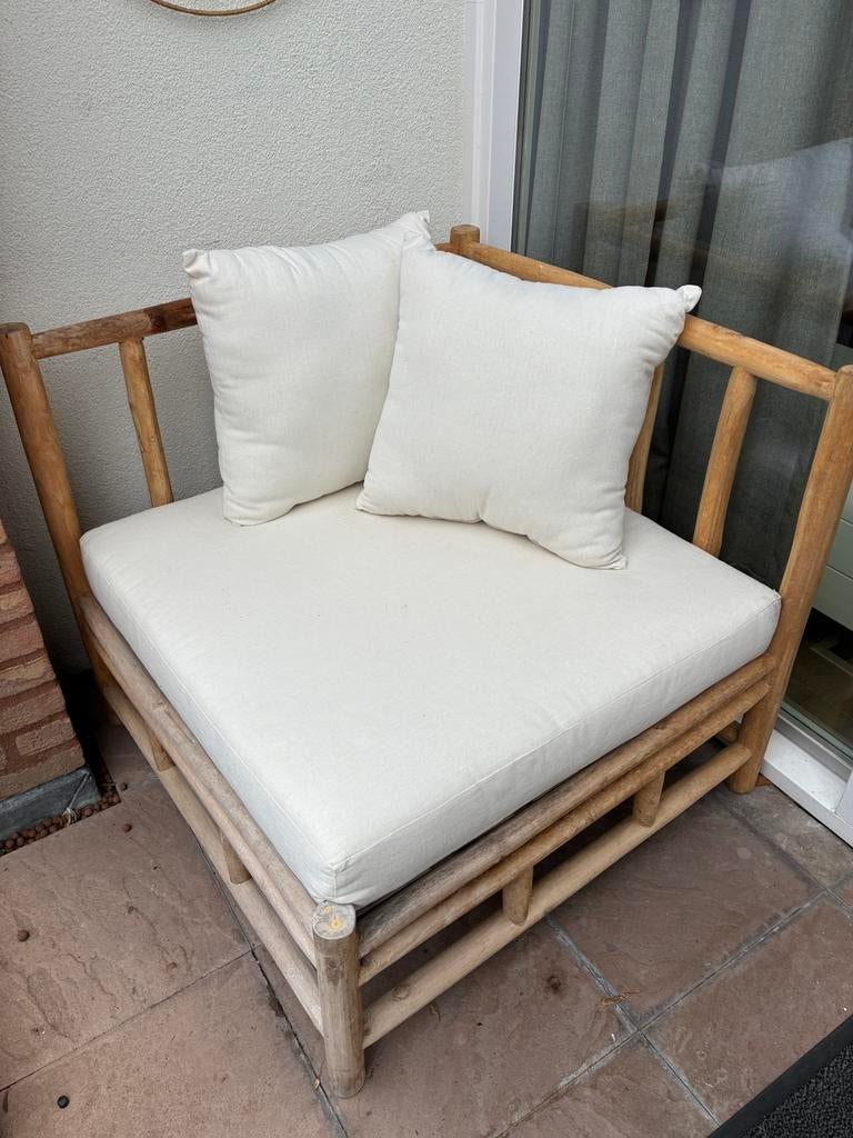 Houten loungestoel, Tuin en Terras, Tuinsets en Loungesets, Ophalen, Gebruikt, Loungeset, Stoel