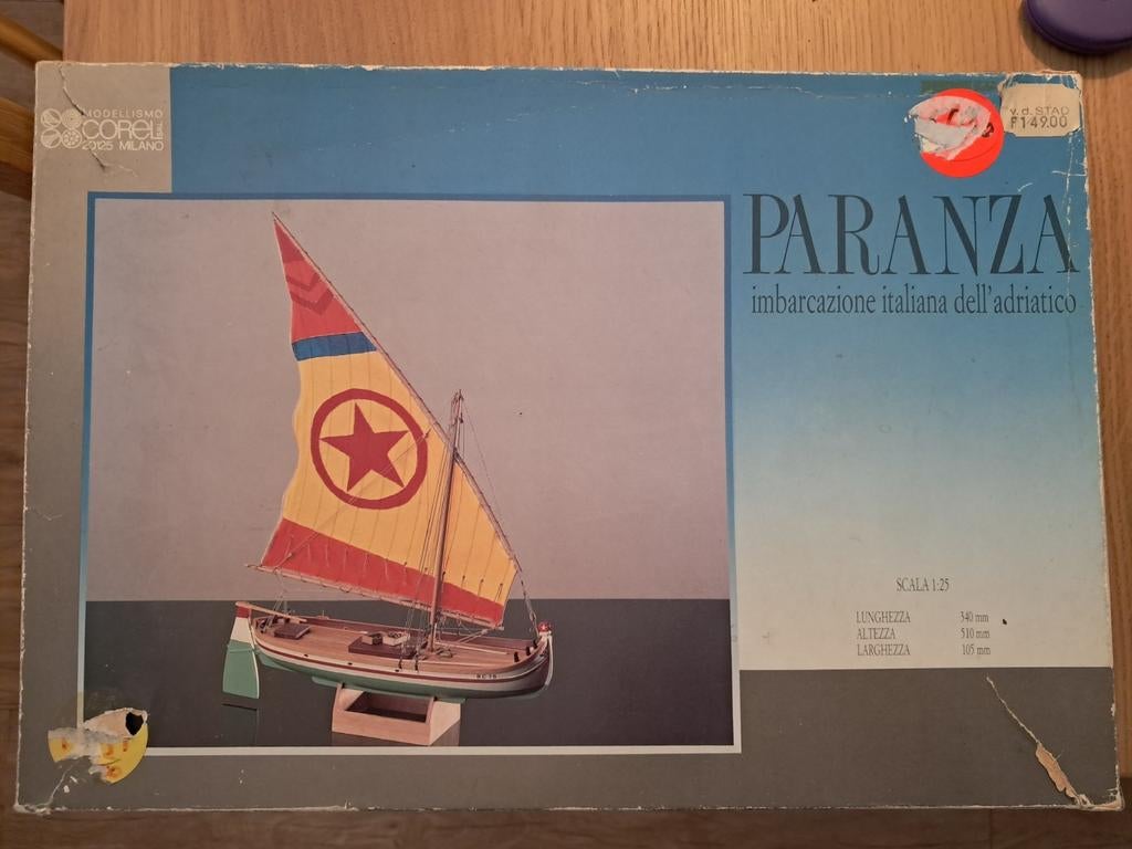 Corel Paranza Italiaans Adriatisch vissersschip modelbouw, Ophalen, Nieuw