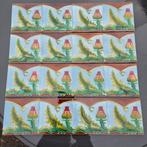 16 art nouveau wandtegels distel, blauwe achtergrond, Ophalen