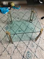 Design salontafel met messing onderstel van Peter Ghyczy, Huis en Inrichting, Tafels | Salontafels, Ophalen, Gebruikt, 100 tot 150 cm