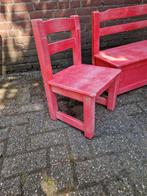 kinderstoel en klepbankje roze rood, Kinderen en Baby's, Ophalen of Verzenden, 'T Olde Gre-j, Info@toldegrej.nl, Endepoelstraat 20f Didam