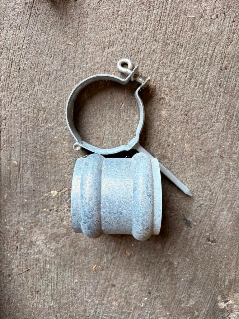 Regenpijp 80 mm bevestiging zink, Doe-het-zelf en Verbouw, Buizen en Afvoer, Ophalen of Verzenden, Zo goed als nieuw, Zink, Minder dan 2 meter