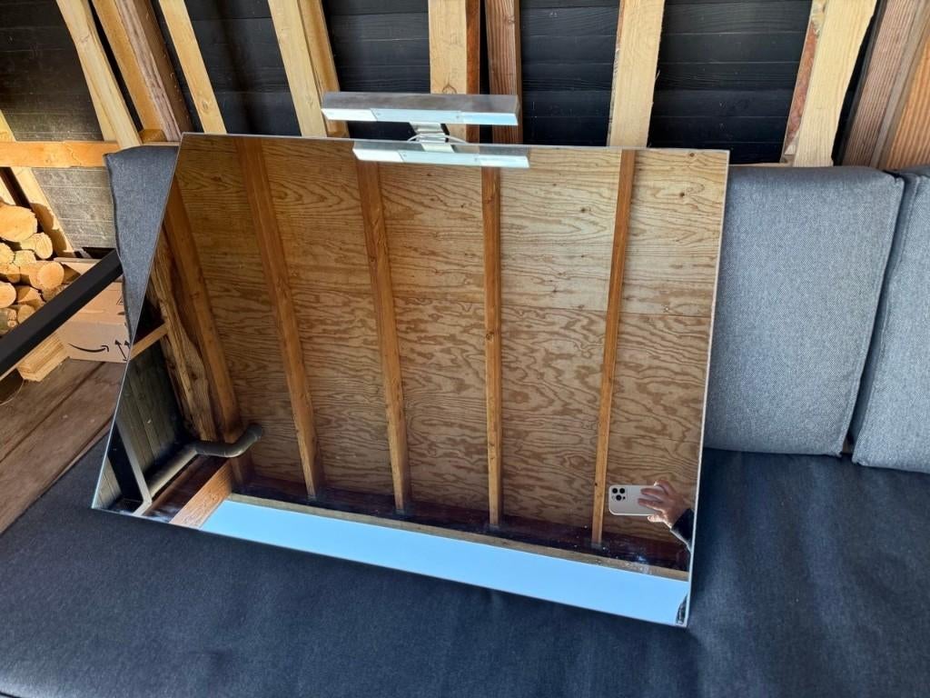 Badkamerspiegel, Huis en Inrichting, Woonaccessoires | Spiegels, Ophalen, Zo goed als nieuw, 100 tot 125 cm, Minder dan 100 cm