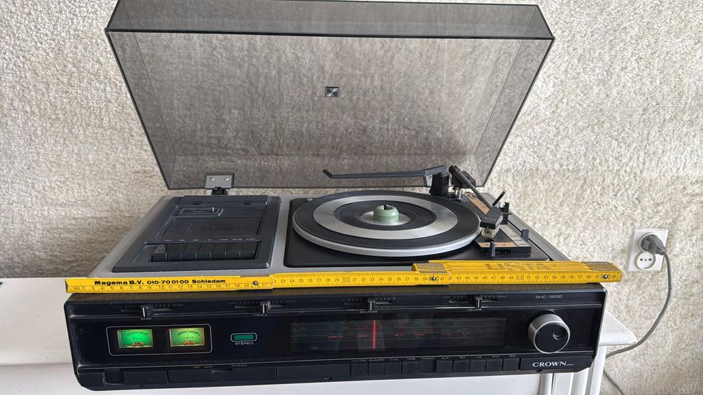 Crown SHC-3200 Stereo Muziekcentrum met Platenspeler, Audio, Tv en Foto, Stereo-sets, Gebruikt, Cassettedeck, Losse componenten