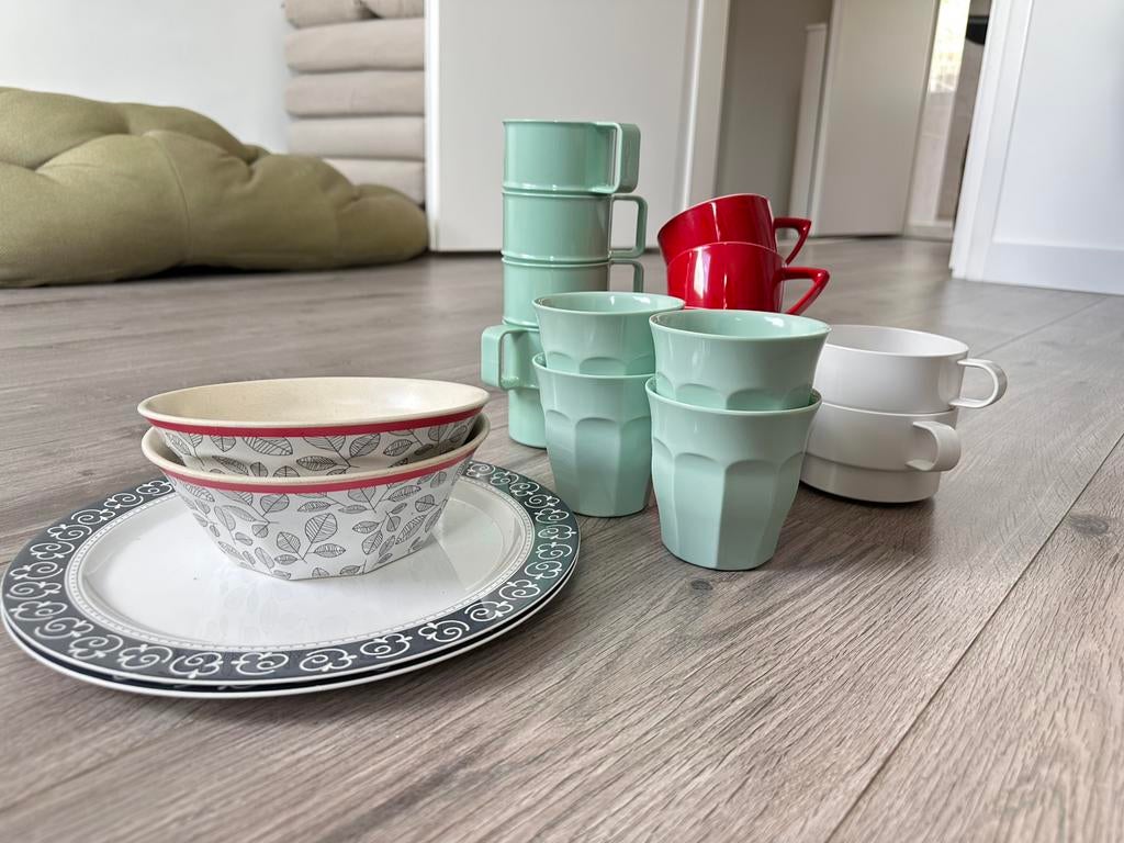 Verschillend campingservies, Ophalen of Verzenden, Zo goed als nieuw