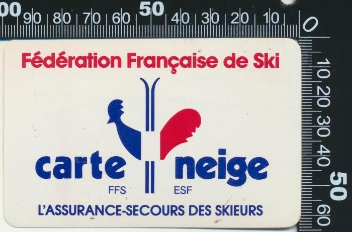 Sticker: Federation Francaise de Ski - Carte Neige, Verzamelen, Stickers, Zo goed als nieuw, Sport, Ophalen of Verzenden