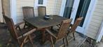 Bois le Duc teak houten Tuinmeubelset, Ophalen, 5 zitplaatsen, Gebruikt, Teakhout