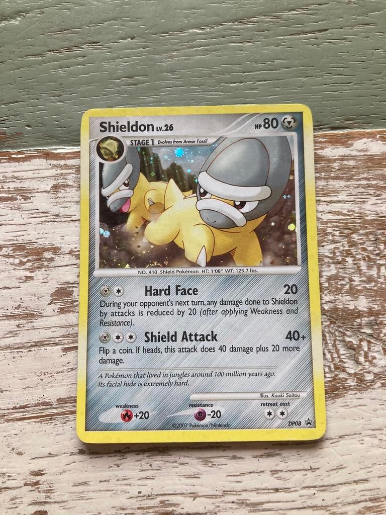 Pokemon kaart Shieldon Holo, Ophalen of Verzenden, Zo goed als nieuw