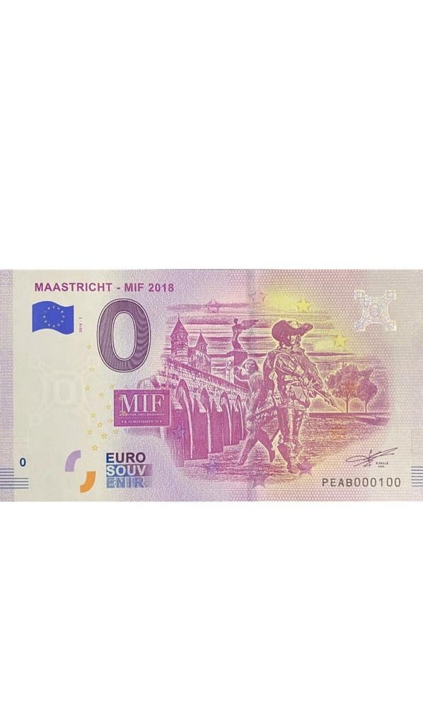 0 Euro Biljet Maastricht 2018 - Serienummer 100, Postzegels en Munten, Bankbiljetten | Europa | Eurobiljetten, Ophalen of Verzenden