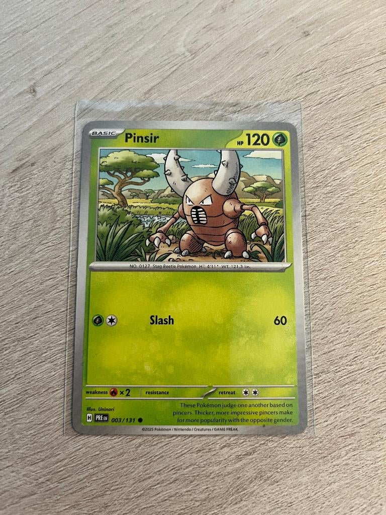 Pinsir 003/131 Prismatic Evolutions - Pokémon Kaart, Hobby en Vrije tijd, Verzamelkaartspellen | Pokémon, Nieuw, Losse kaart, Ophalen of Verzenden