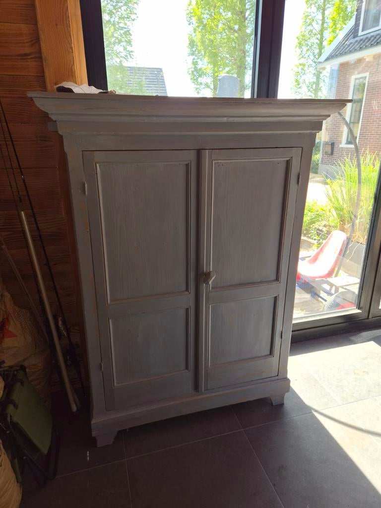 Brocante Meidenkast - 160x122x53 cm, Antiek en Kunst, Antiek | Meubels | Kasten, Ophalen of Verzenden