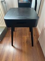 Nachtkastje zwart met 1 lade, Ophalen, Gebruikt, Minder dan 45 cm, 55 tot 70 cm