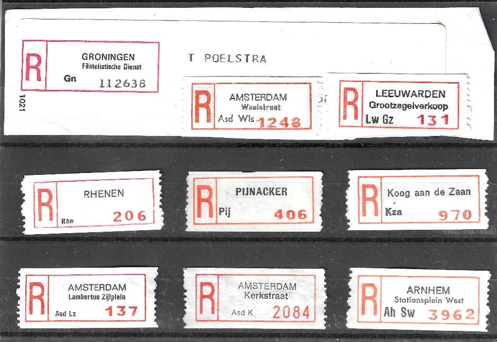 Nederland Aantekenstrookjes - 21, Postzegels en Munten, Postzegels | Nederland, Ophalen of Verzenden, Na 1940