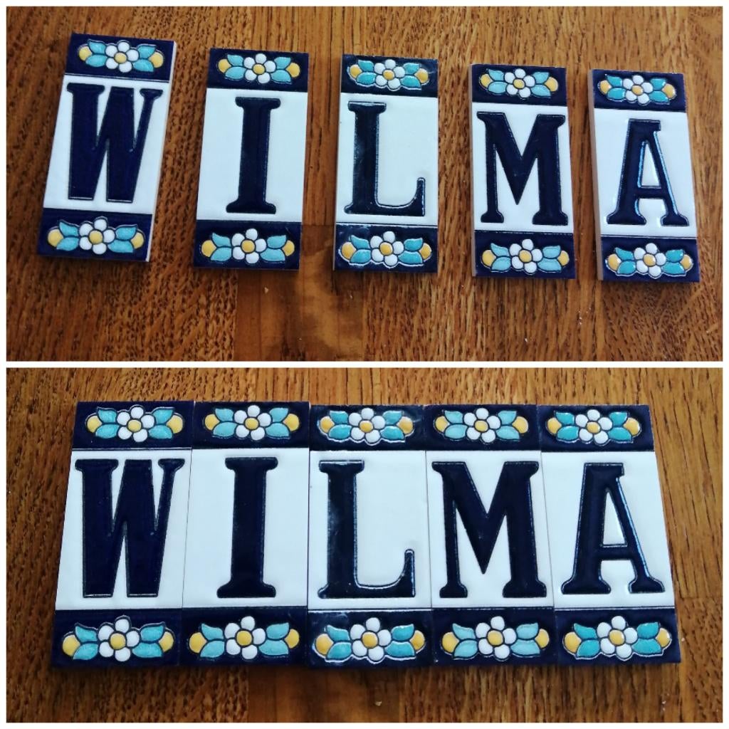 tegeltjes op naam wilma, Ophalen, Meerkleurig, Nieuw, Steen/keramiek