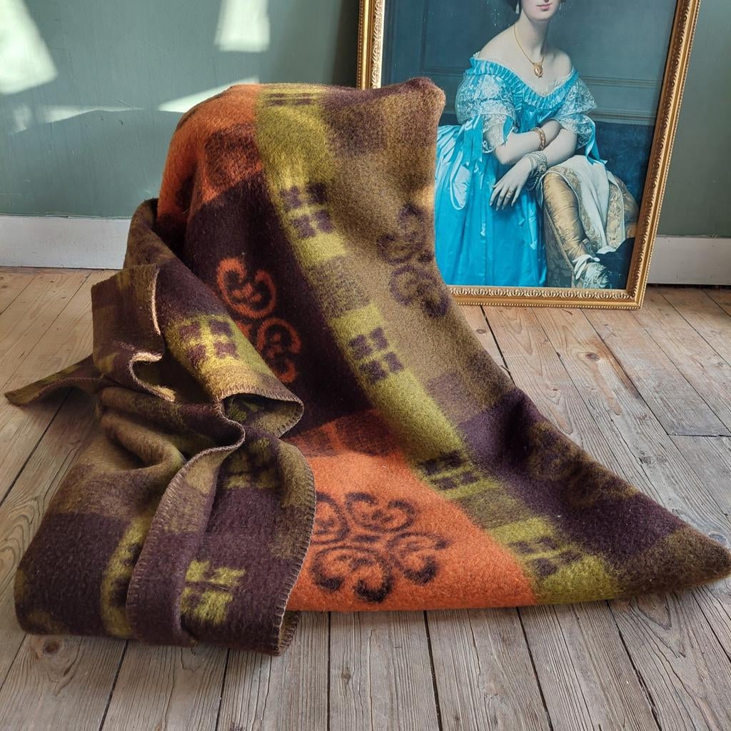 Lucky Vintage AaBe vintage wollen deken (165x230cm), Huis en Inrichting, Woonaccessoires | Plaids en Woondekens, Gebruikt, ., Aabe