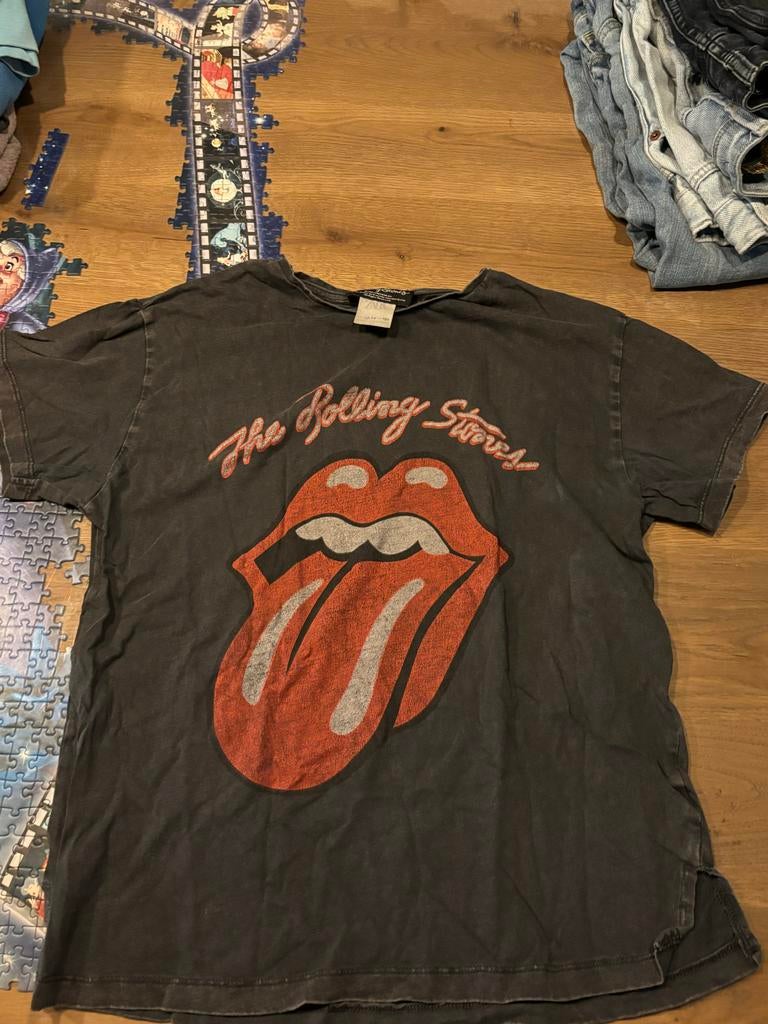 Zara Rolling Stones T-shirt Zwart Maat 164 (13-14 jaar), Kinderen en Baby's, Ophalen of Verzenden, Zo goed als nieuw, Jongen of Meisje