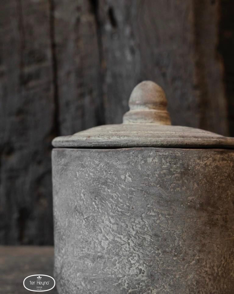 Stenen pot Old Barn steen bakje deksel stoer sober landelijk, Verzenden, Nieuw