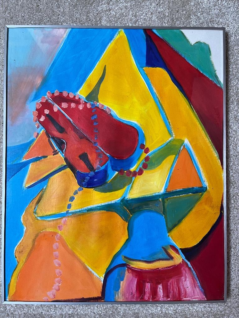 Uniek abstract schilderij in lijst  - 40 x 50 cm, Ophalen