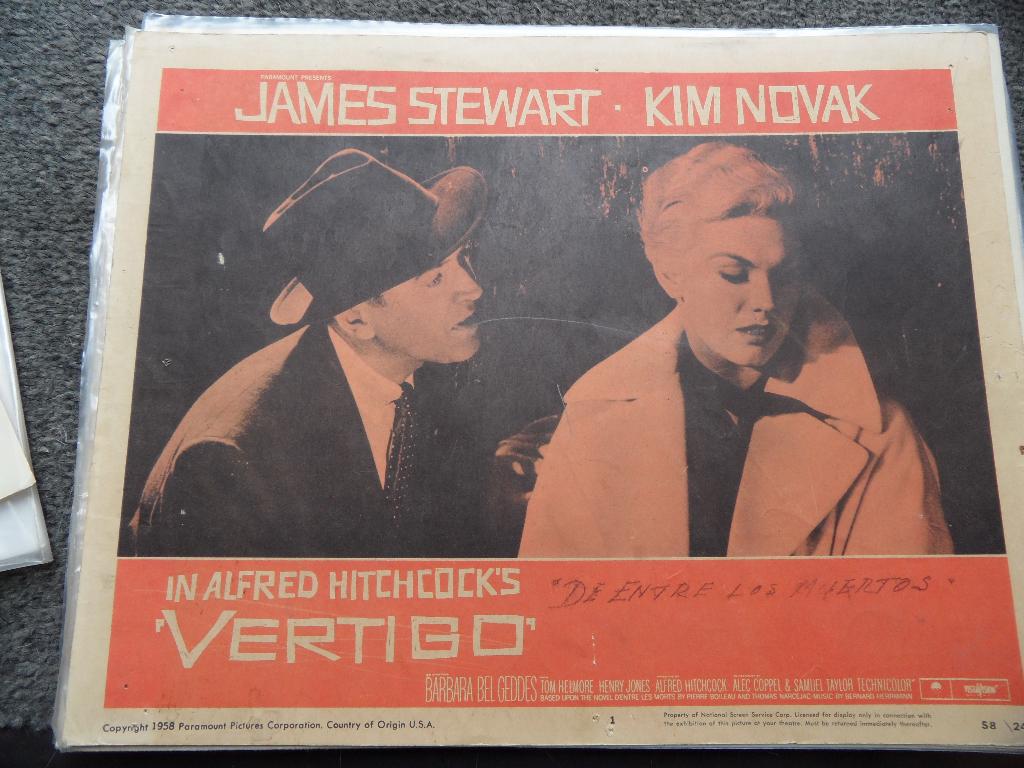 Hitchcock Vertigo 8 USA filmposters, Rechthoekig Staand, Ophalen of Verzenden, Zo goed als nieuw, A1 t/m A3