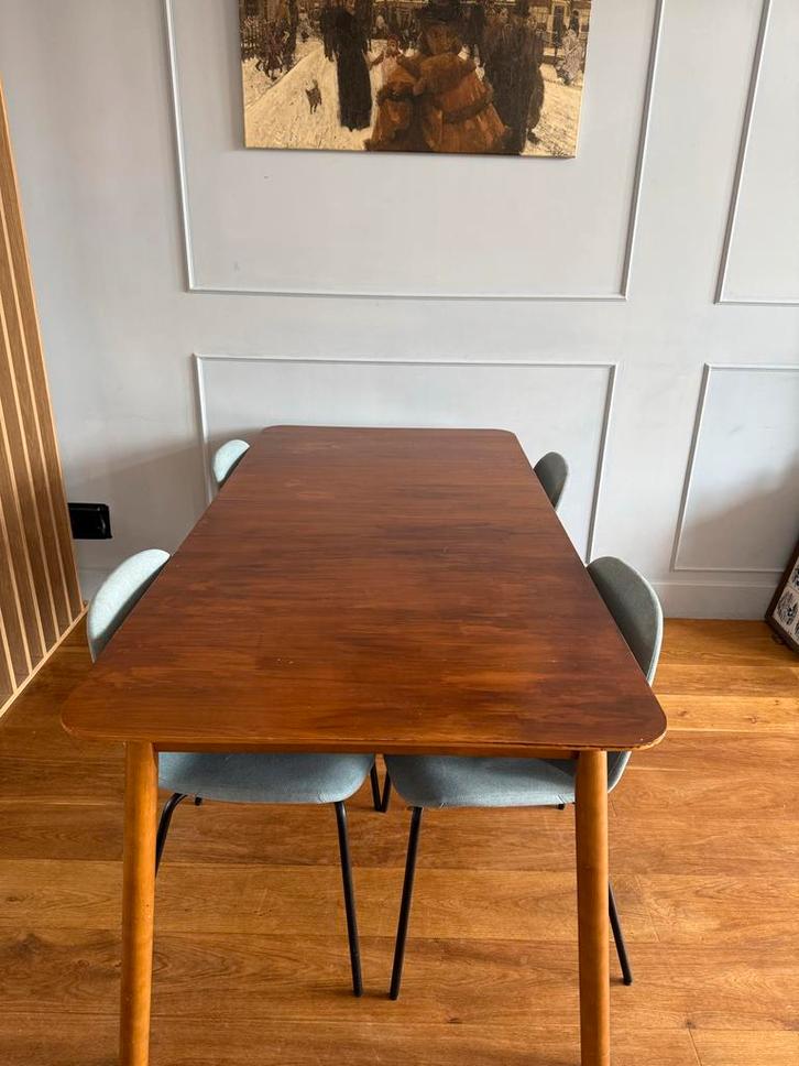 Uitschuifbare keukentafel walnoot, Huis en Inrichting, Tafels | Eettafels, Gebruikt, 50 tot 100 cm, 100 tot 150 cm, Vier personen