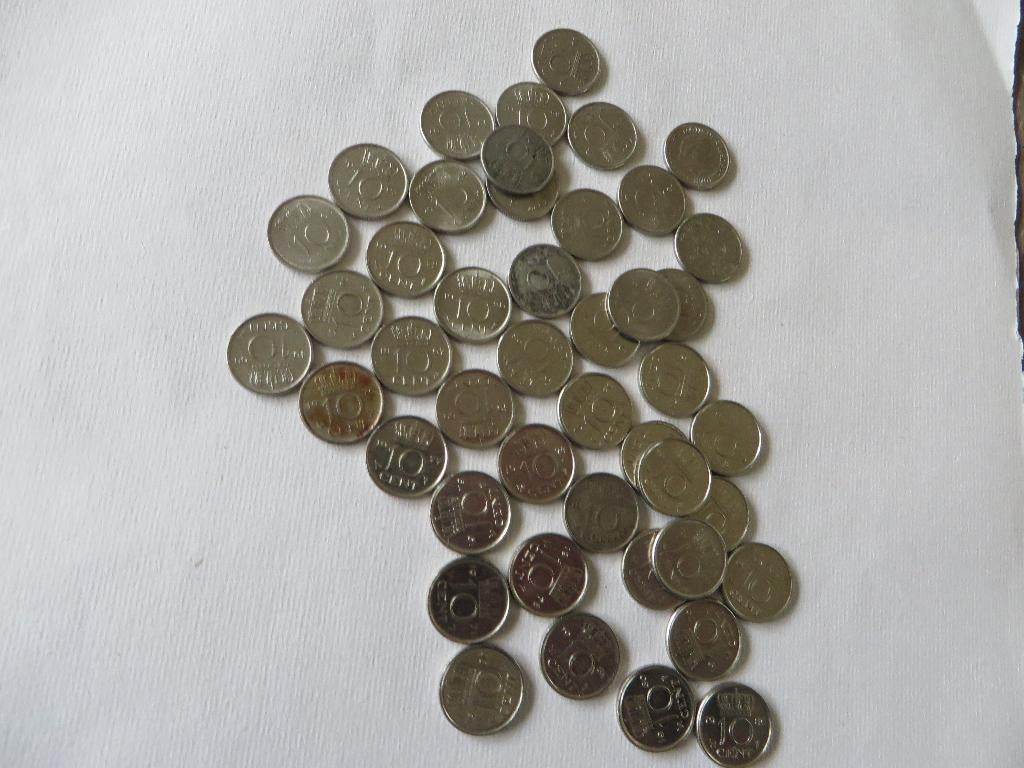 10 Cent Dubbeltje Koningin Juliana 46 x 1 x Beatrix 2000, Ophalen of Verzenden, Koningin Juliana, 10 cent, Losse munt