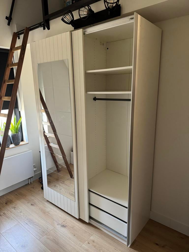 IKEA Pax kast met schuifdeuren en spiegel (150x236x60 cm), Ophalen, Gebruikt, 200 cm of meer, 150 tot 200 cm
