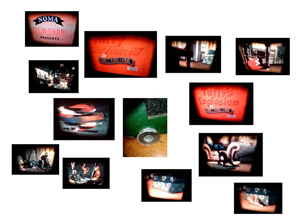 8mm film 2x Tuffy: Tomcat + Explosion 1935 - N8 kleur -, Audio, Tv en Foto, Filmrollen, Ophalen of Verzenden, 8mm film