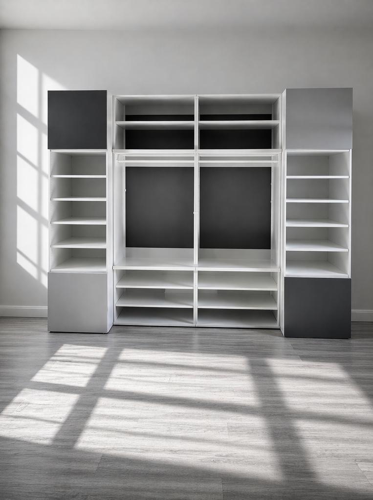 IKEA PLATSA kledingkast / opbergkast wit-grijs, Huis en Inrichting, Kasten | Kledingkasten, Ophalen, Met plank(en), Kunststof